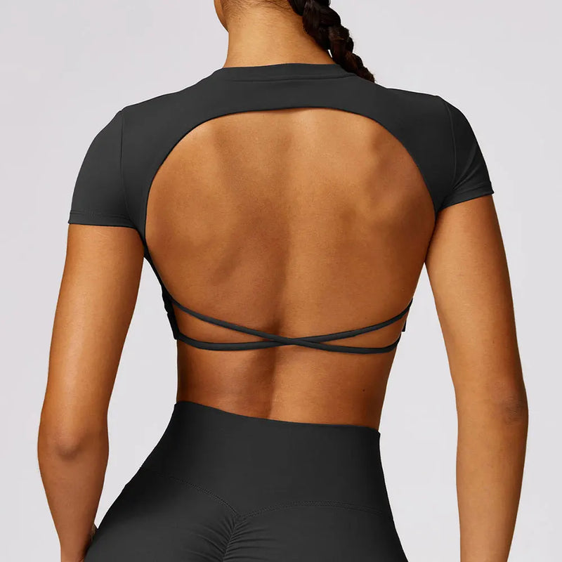 SEXY HOLLOW BEAUTY BACK CROP TOP