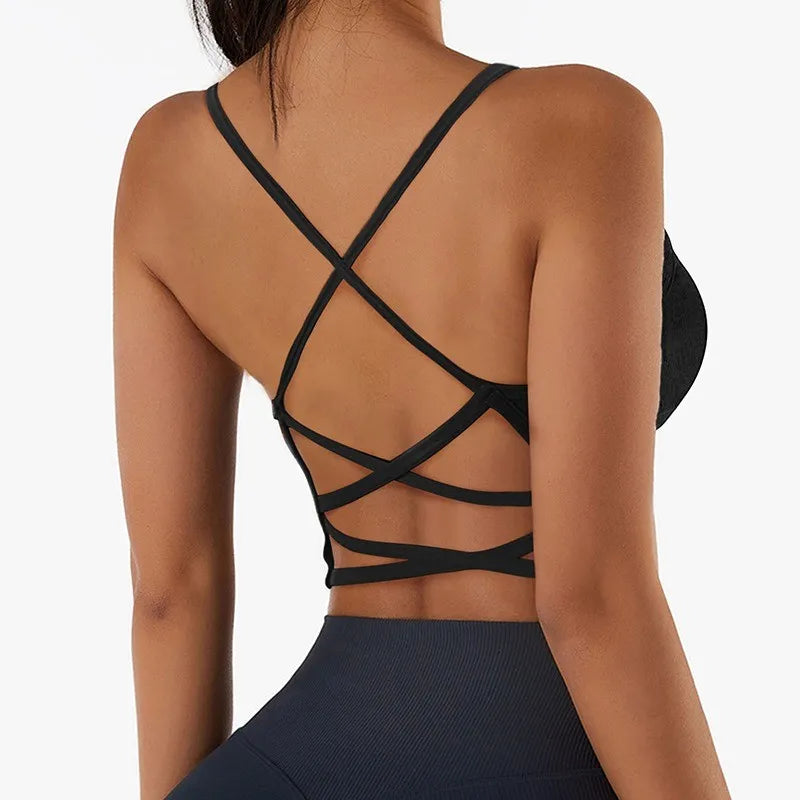 SEAMLESS OPEN BACK YOGA BRA